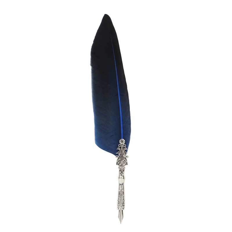 Vintage Retro Feather Dip Pen Alloy Nibs Calligraphy Writing Pen