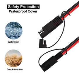 YINGAYOU SAE Extension Cable 14AWG 30A 12V 24V Battery Cable Extension SAE Quick Connector Extension, for Solar Panel Trolling Motor Automotive RV (14AWG, 3 m)