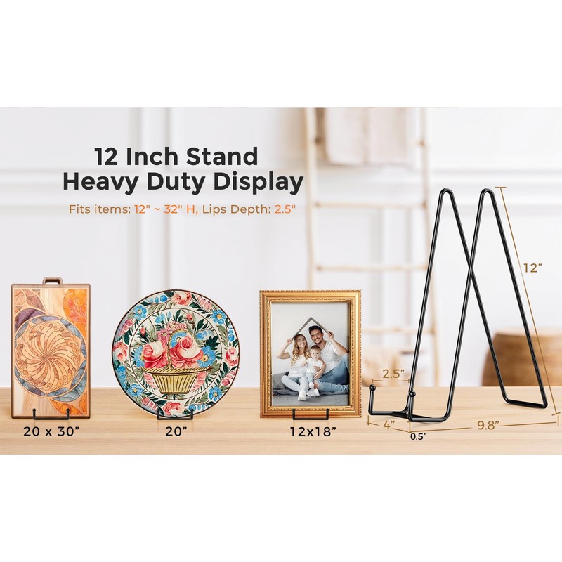 TR-LIFE 4 Pack 12 Inch Large Plate Stands/holder for Display