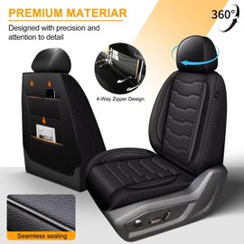 DISUTOGO Seat Covers Fit for Hyundai Tucson 2010-2025: Leather Seat Covers for Cars SUV Automotive Seat Covers Waterproof (Full Set 5 Seats, Black)