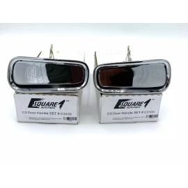 Square 1 Auto Parts PAIR Chrome Exterior Door Handle Handles SET FOR 69-82 C3 CORVETTE STINGRAY