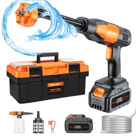 SEALIGHT Cordless Pressure Washer Portable Power Washer, 970PSI Portable Car Washer with 3.0Ah Battery 6-in-1 Nozzle Carry Box Battery Operated Power Washer for Cars, Fences, Patio, Bikes Cleaning