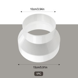 Reducer Reducer Connector for Ventilation Round Pipe Ventilation Systems ABS Reduction Pipe Connector Ventilation Pipe (150 mm to 100 mm)