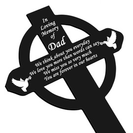 Buryeah Cross Memorial Stakes Grave Decorations for Cemetery Metal Grave Plaque Stake Markers Cross Plaques Sympathy Garden Stake Waterproof Grave Stake Garden Cemetery for Grave Yard(Mom)