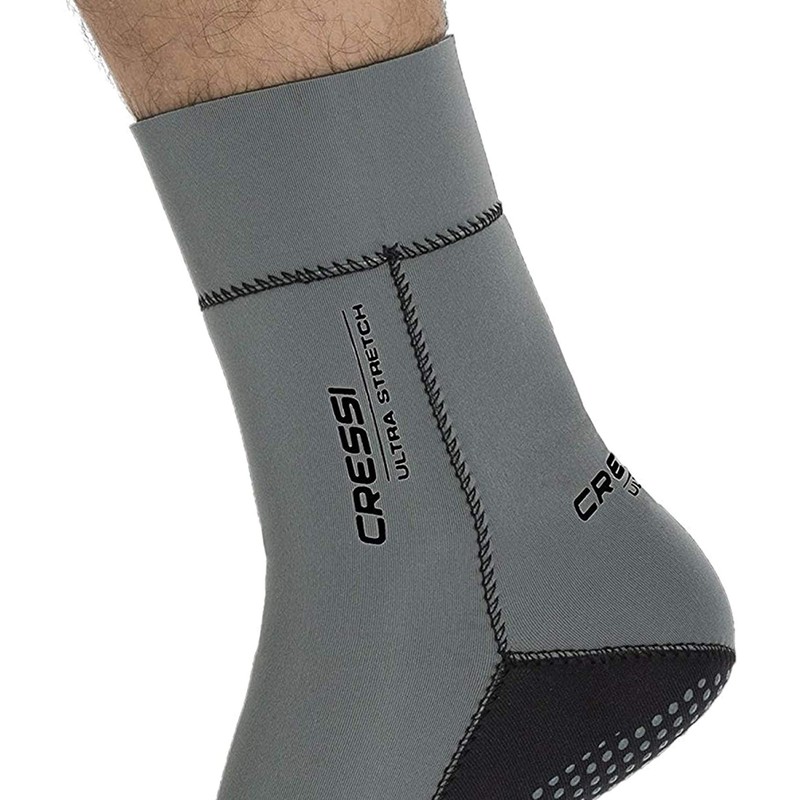 Cressi Ultra Stretch Neoprene Socks 1.5mm Neoprene Socks - Grey,