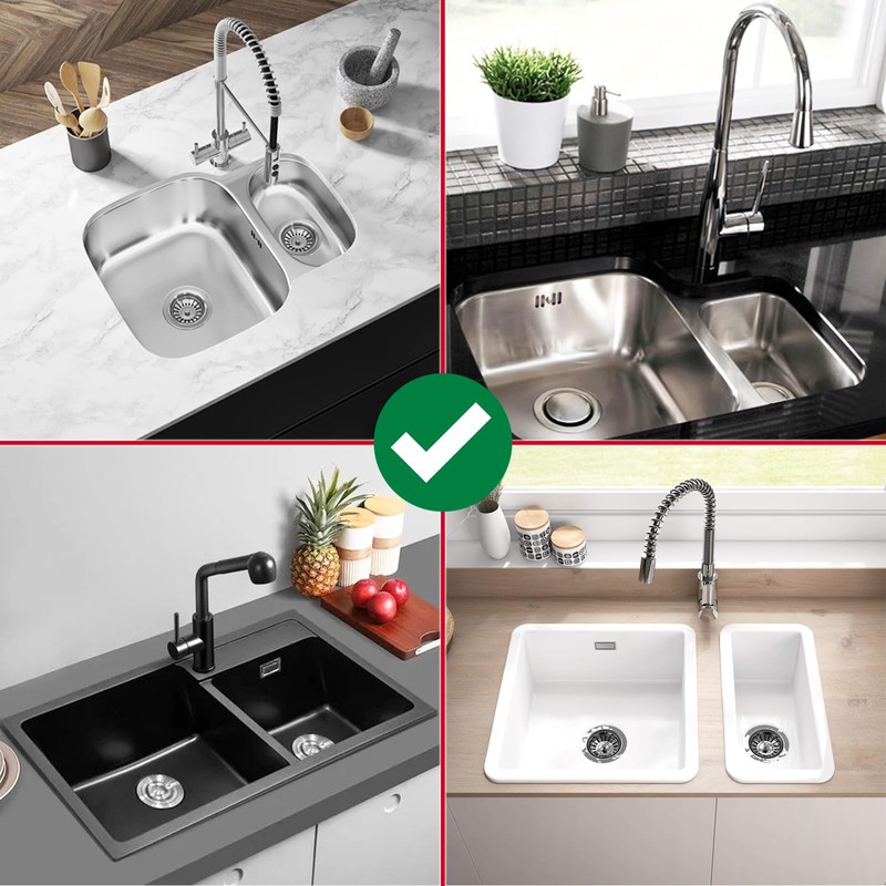 SPARES2GO Double Bowl Sink Waste Kitchen Washing Machine Dishwasher P