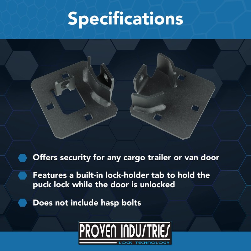 Proven Industries Trailer-Door Hasp Lock, Puck Lock Not Included, Made