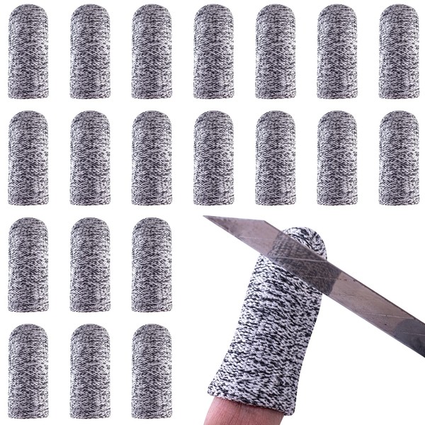 20 Pcs Finger Cots Cut Resistant Protector,Reusable Fingertip Covers Large