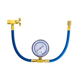 R134a Refrigerant Charging Hose to Refrigerator, AC Recharge Hose, Can Tap with Gauge - R134a Can to R-12/R-22 port