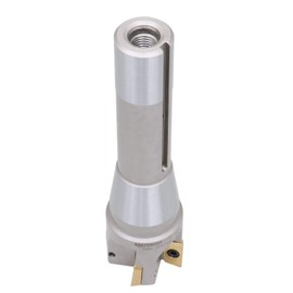 Accusize Industrial Tools 1-1/2'' Diameter by 6-1/8'' Oal 90 Degree R8 Shank Indexable End Mill with 4 Apkt1604 Carbide Inserts, 0028-6905