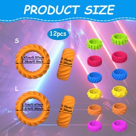 atnayo 12 Pack Fidget Rings for Kids, Sensory Ring for Autism