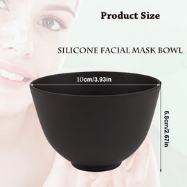 PLINNILUY 8 Pcs Diy Face Mask Mixing Bowl, Home Use Silicone Facial Mask Mixing Bowls Set Plastic Facial Mask Mixing Masks Set- DIY Skincare Mixing Tool Kit for Home Salon(Black)