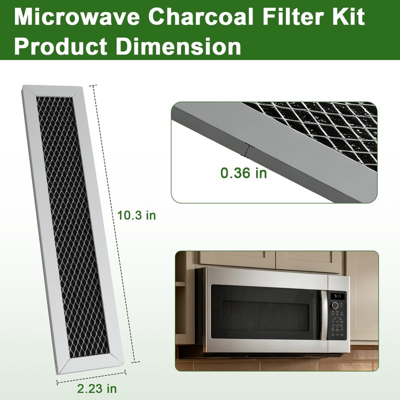 SDRZJX 2PCS Microwave Charcoa Filter Replacement Compatible with GE PVM9179SR1SS