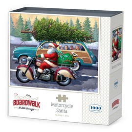 Motorcycle Santa by Boardwalk - 1000 Piece Jigsaw Puzzle
