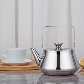 SANQIAHOME 1.5 Litre Stainless Steel Teapot with Egg A Modern Minimalist Style