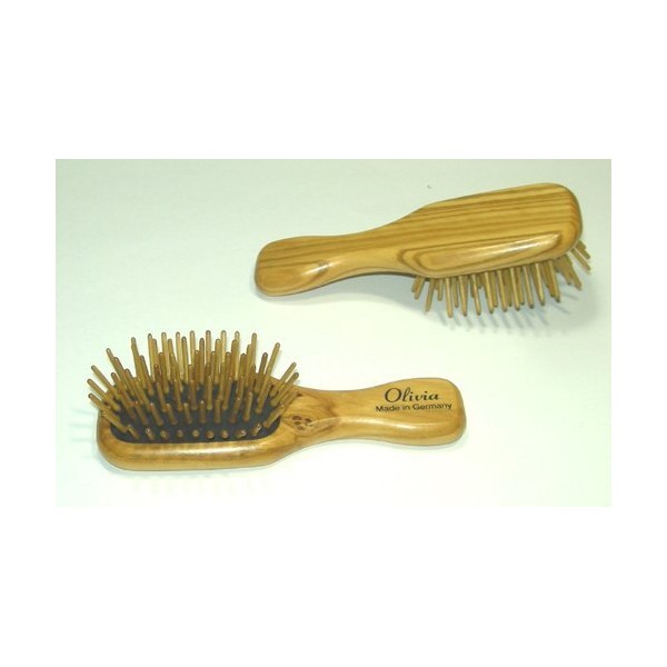 Hair Brush, Specialty Store, Made in Germany, Wooden Pin Hair Brush, Mini, Natural Olive Wood Pattern, Made in Germany by Faller, Special Natural Wood, Portable, Size, Perfect as a Gift, Hair Brush, Scalp, Hair Brush, Sarasara (Official Import)