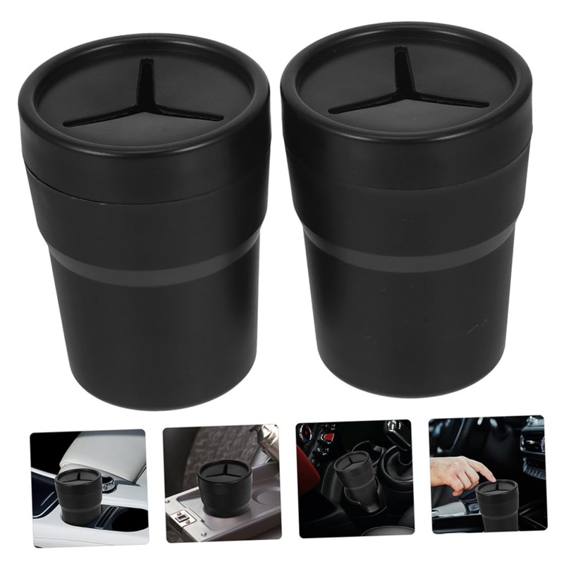 FUNOMOCYA Pcs Car Trash Can Cup Holder Compact Mini Trash