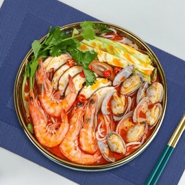 Blue Table Placemats Set of 6 - Place Mats for Table Waterproof Dual Sided Kitchen Coffee Heat Resistant Non Slip Washable Dining Table Accessories Blue