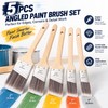 5-Piece Angled Paint Brush Set – Wood Handle Polyester Trim