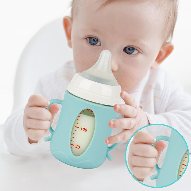 Silicone Sleeves for Pigeon Baby Bottles 5.4oz,Anti Breakage Glass Baby