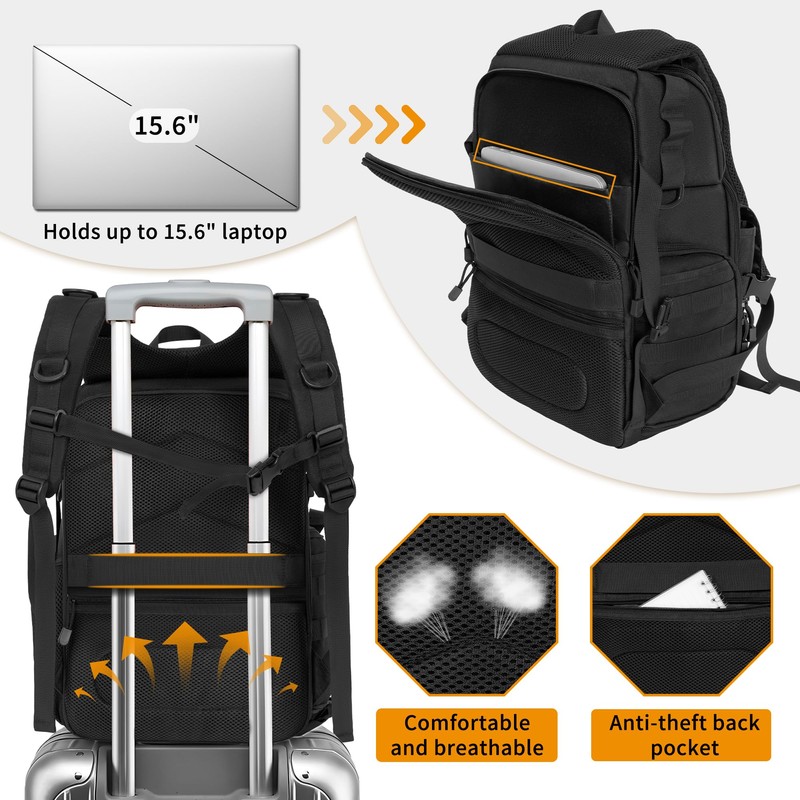 TORIBIO Camera Backpack for DSLR/SLR/Mirrorless Photography Camera, Water-resistant Tactical Camera