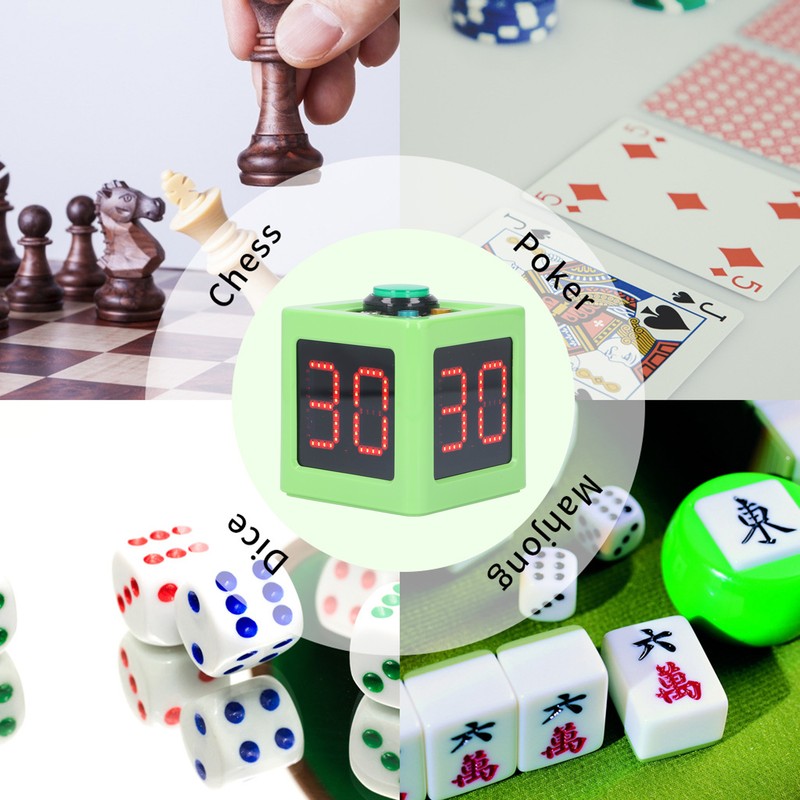 Cube Timer 1.4in 4 Sided Digital Shot Countdown Stopwatch for