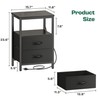 Huuger Night Stand with Charger Station and LED Lights, 2