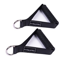 KYLIN SPORT Upgraded Cable Machine Attachments Resistance Bands Handles Grips Fitness Strap Stirrup Handle Cable Attachment Silicon Grip with Solid ABS Cores