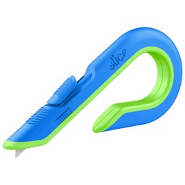 Slice Box Cutter | Manual Retracting | Heavy Duty Utility Knife | Safe Ceramic Blade Lasting 11x Longer than Metal | 1 Pack | Blue