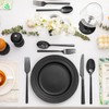 KINGSTONE Black Silverware Set, 20-Piece Forged Flatware Set Cutlery Set