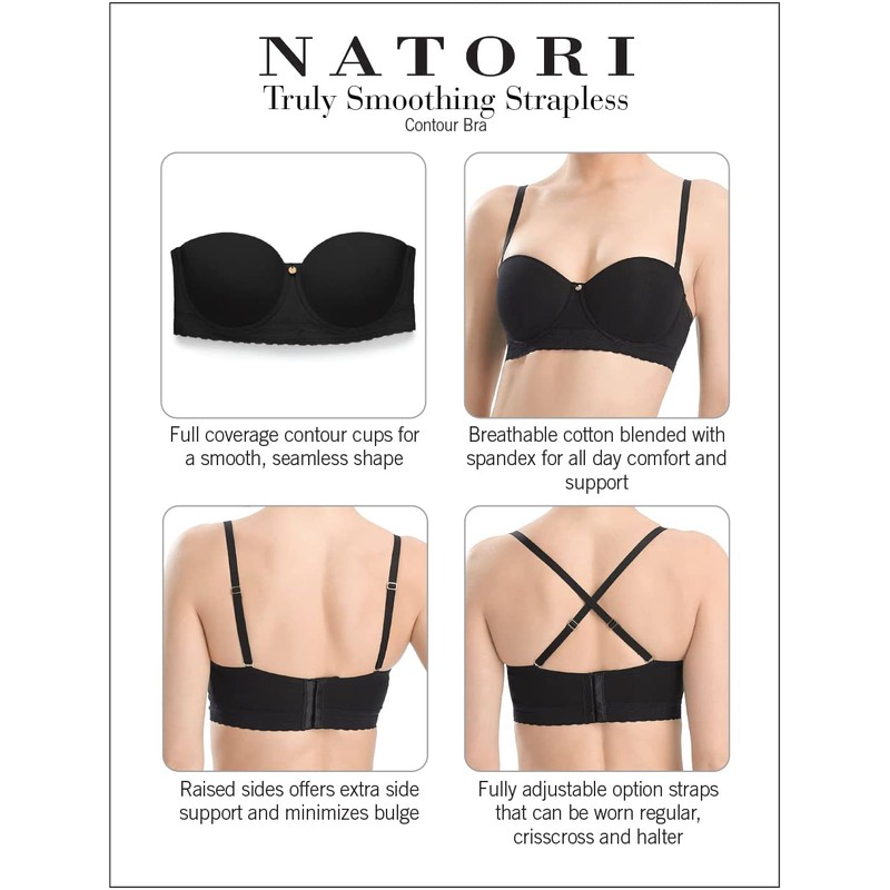 Natori Women's Truly Smooth Smoothing Strapless Contour, Cafe, 36B