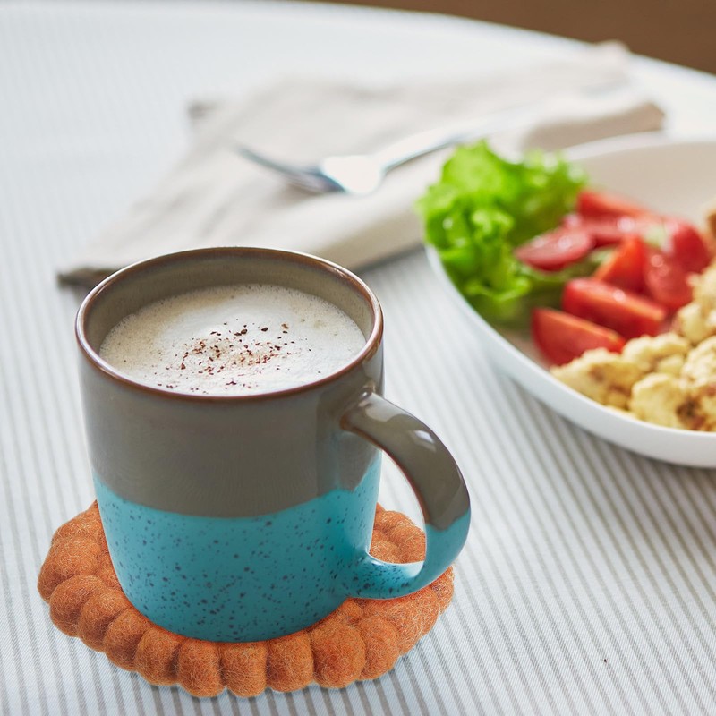 PATIKIL Set of 5 Round Wool Felt Coasters, Absorbent Cute