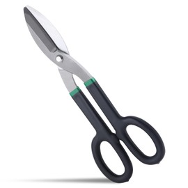 INJOYTEC 12 Inch Tin Snip Metal Shears Straight Bumetal Cutter Universal Scissors Metal Cutting Scissors Carpet Shears Stainless Steel Multi-functional Steel Blade Multipurpose Cutting Tool Strong