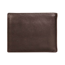 Nautica Men's Classic Leather Bifold RFID Wallet (Available in Smooth or Pebble Grain), Enameled Logo - Brown, One Size