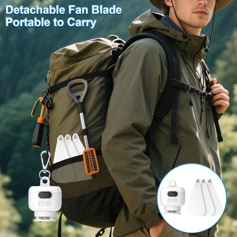 Portable Ceiling Fan for Tent with Remote Control,8000mAh Battery Operated