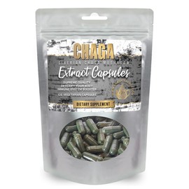 Siberian Chaga Extract Capsules Dietary Supplement 2 Month Supply 120 Vegetarian Capsules