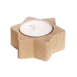 Hess Holzspielzeug 40032 Tea Light Holder in Star Shape, Wood, Natural, Approx. 3 cm, Decoration for Special Occasions from the Ore Mountains