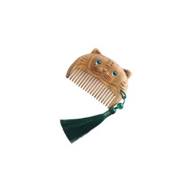 Cute Zodiac Animal Massage Comb Natural Wooden Small Pocket Comb Wood Fine Tooth Hair Comb with Tassel Point Massage Gift
