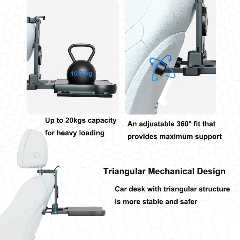 FANXIN Car Back Seat Tray with Extendable Table, Car Desk