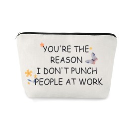 Pliwcas Coworkers Gifts Makeup Bag for Women Coworker Work Besties Birthday Christmas Gifts for Women Administrative Assistant Comestic Bag for Coworkers Friends Appreciation Thank You Gift for Woman