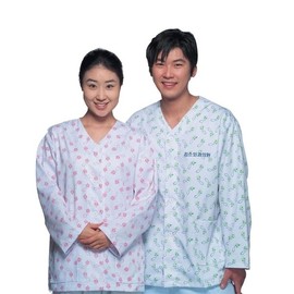[Patient uniform] Pink floral pattern (female) / Light green floral pattern (Male) Light green floral pattern/XL