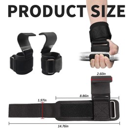 Lifting Straps Strength Training - High Quality Leather Lifting Straps with 8 mm Neoprene Padding, Adjustable Weight Lifting Straps with Hooks for Bodybuilding, Strength Training, Weightlifting and