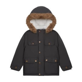 Carter's Baby Boys Warm Winter Parka Hooded Jacket, Dark Grey, 12 Months