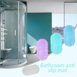 AIXXCUVQ Thick PVC Non Slip Bath Mat for Comfortable Shower Experience 0.5CM Thickness Ensures Comfortable Foot Feel Without, White