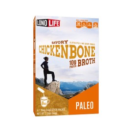 LonoLife - Chicken Bone Broth Sticks - 10g Collagen Protein - Grass-Fed, Gluten-Free - Keto & Paleo Friendly - Portable Individual Packets - 4 count