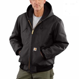 CarharttMenLoose Fit Firm Duck Insulated Flannel-Lined Active JacketBlackMedium