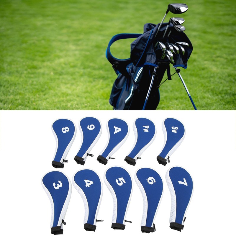 10pcs Golf Iron Head Cover with Number Printing Neoprene Zippered