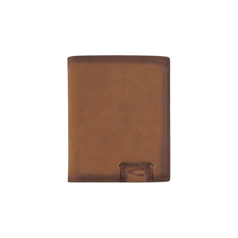 camel active Dallas Men's RFID Portrait Leather Wallet, Medium, cognac