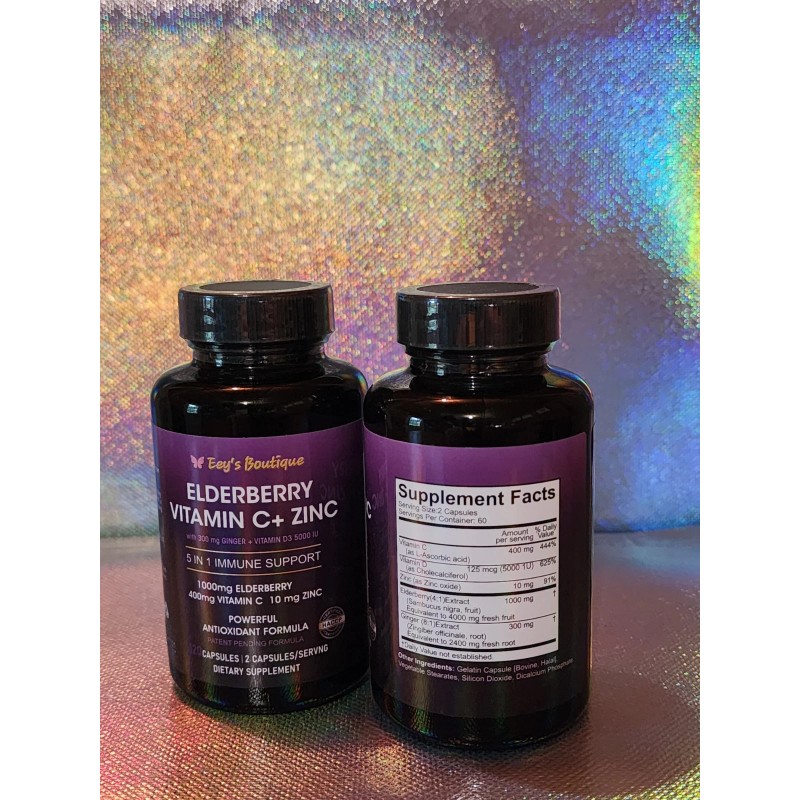 Eey's Boutique Elderberry 5 in 1 Immune Support , Zinc,