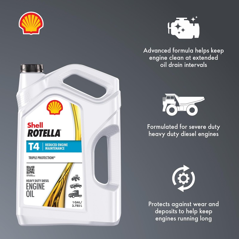 Shell Rotella T4 Triple Protection 15W-40 Motor Oil, 1 Gallon